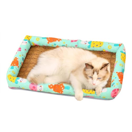 Ghjkldha Kühlmatte für den Sommer, kühlende Haustiermatte, Kühlmatte für kleine Haustiere, faltbare tragbare Katzen-Eismatte, 3D-Struktur, Haustier-Kühlmatte, Rattan-Kühlmatte, atmungsaktive von Ghjkldha