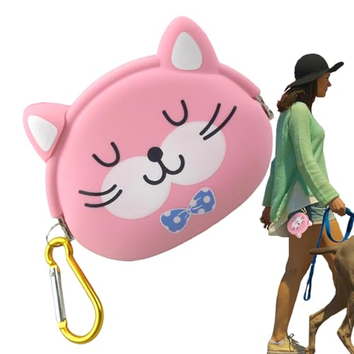 Ghjkldha Leckerlibeutel für kleine Hunde, Silikon-Leckerli-Tasche mit Karabiner, wiederverwendbare Hundeleckerli-Tasche, tragbarer Hundetrainingsbehälter, sichere Leckerli-Lebensmitteltasche von Ghjkldha