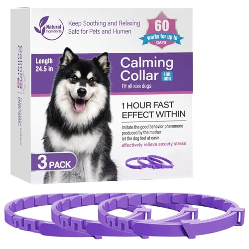 Ghjkldha Pheromon-Halsband für Hunde – Entspannungshalsbänder – hält 60 , beruhigendes Hundehalsband für kleine, mittelgroße und große Rassen, lindert Verhalten, 61 cm Länge Ghjkldha Pheromon-Halsband für Hunde – Entspannungshalsbänder – hält 60 , beruhigendes Hundehalsband für kleine, mittelgroße und große Rassen, lindert Verhalten, 61 cm Länge von Ghjkldha