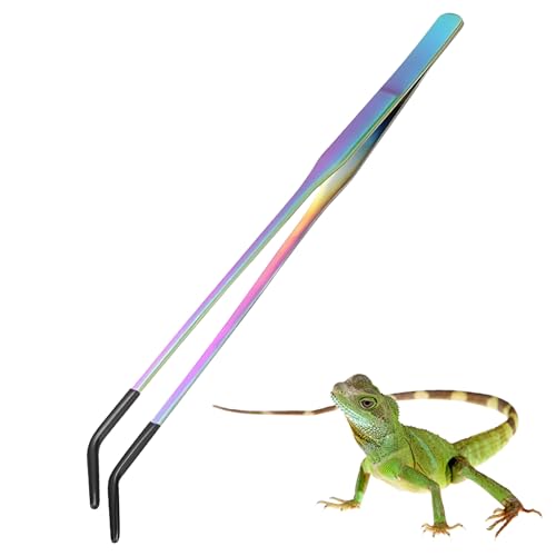 Ghjkldha Pinzette Zur Fütterung Von Reptilien,Gebogene Lange Terrarium Futterzange | Mit Rutschfestem Silikonkopf Für Aquatische Pflanzen Spinnen Echsen Aquarium Haustiere von Ghjkldha