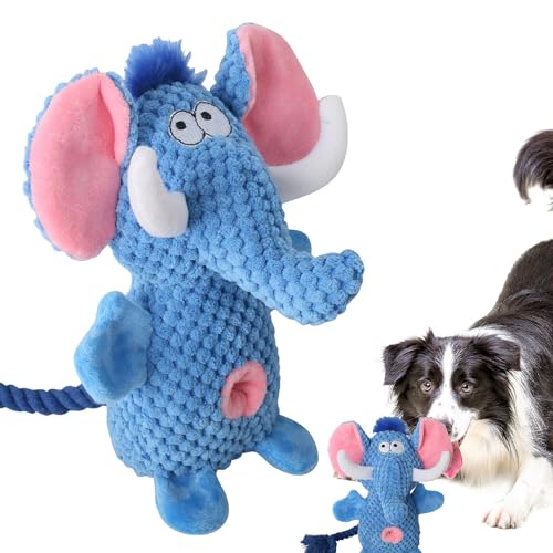 Ghjkldha Quietschendes Haustierspielzeug | Quietschendes Hundekauspielzeug | Wiederverwendbarer Elefant Quietschendes Hundekauspielzeug, Plüsch-Hundespielzeug für kleine, mittelgroße Haustiere von Ghjkldha
