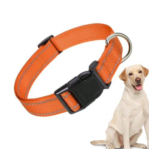 Ghjkldha Reflektierendes Halsband für Haustiere, reflektierende Nylon-Schnalle, Hundehalsband, bequem, atmungsaktiv, bequem für große Katzen, kleine Hunde von Ghjkldha