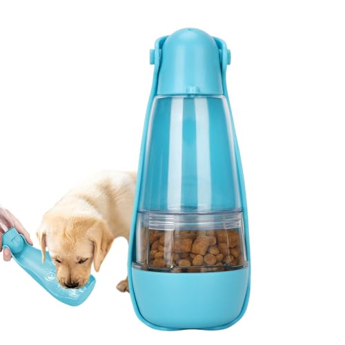 Ghjkldha Reise-Wasserflasche für Hunde, auslaufsicher, Reise-Trinkflasche für Hunde, inklusive Futterbehälter und Kotbeutelhalter, 5-in-1-Outdoor-Haustierzubehör, Welpen-Trinknapf für Camping von Ghjkldha
