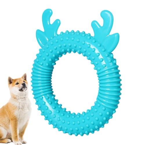 Ghjkldha Robustes Hundespielzeug, unzerstörbares Quietschspielzeug für Hunde, Zahnbürste, Kauspielzeug zum Zahnen, lebensmittelecht, rutschfeste Beißringe, buntes interaktives Kauspielzeug für Hunde von Ghjkldha