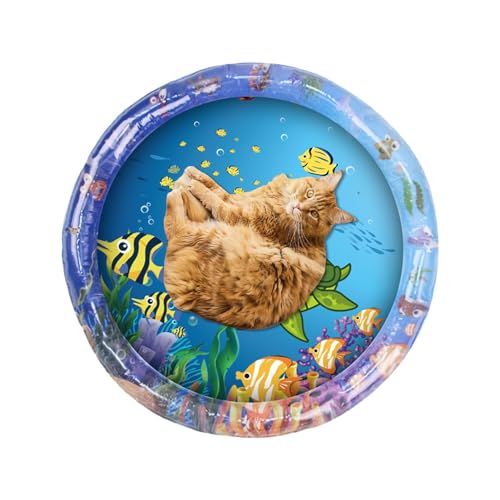 Ghjkldha Sensorische Wassermatte, Katzen-Wasserspielmatte, sensorische Spielmatte, aufblasbare runde Matte, Haustier-Kühlmatte, Sensor-Wasserspielmatte, runde Wasserspielmatte, interaktive Ghjkldha Sensorische Wassermatte, Katzen-Wasserspielmatte, sensorische Spielmatte, aufblasbare runde Matte, Haustier-Kühlmatte, Sensor-Wasserspielmatte, runde Wasserspielmatte, interaktive von Ghjkldha