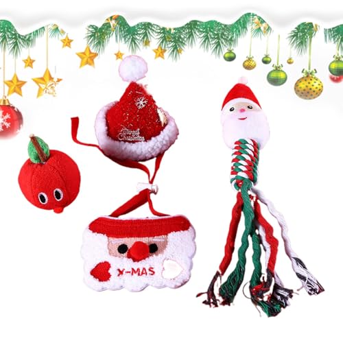 Ghjkldha Squeaky Dog Toys for Puppies, Christmas Interactive Plush Chew Toys, Treat Ball for Teething, Plush Dogs Toys for Pets, Puppy Toys for Dogs, Holiday Toy Set for Dogs Ghjkldha Squeaky Dog Toys for Puppies, Christmas Interactive Plush Chew Toys, Treat Ball for Teething, Plush Dogs Toys for Pets, Puppy Toys for Dogs, Holiday Toy Set for Dogs von Ghjkldha