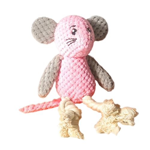 Ghjkldha Squeaky Toys Dogs, Interactive Teething Toy, 26.5x19x8cm, Mice-Shaped Plush with Crinkle Sound, Tough Indestructible Puppy Chew Toy for Indoor Play, Outdoor Fetch, Training von Ghjkldha