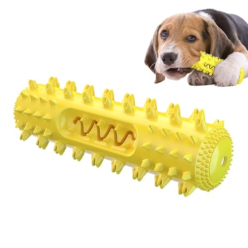 Ghjkldha Unzerstörbares Hundespielzeug, unzerstörbar, quietschend, interaktives Hundespielzeug, Kaustab, robust, interaktiver Gummi-Zahnbürstenstab für kleine, mittelgroße und große Hunderassen von Ghjkldha
