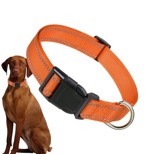 Ghjkldha Verstellbares Welpenhalsband, reflektierende Nylon-Schnalle, Hundehalsband, bequem, atmungsaktiv, bequem für große Katzen, kleine Hunde von Ghjkldha