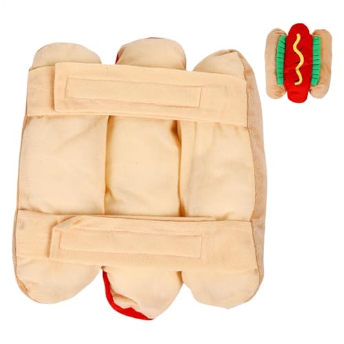 Haustier Hot Dog Kostüm Design Haustier Kostüm Lustiges Cosplay Outfit mit Design Multifunktional Cute Food Hundemantel Cosplay Zubehör für Foto Requisiten Themenpartys von Ghjkldha