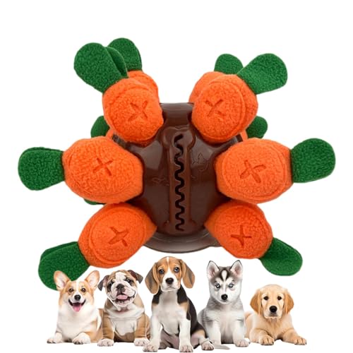 Hund Schnüffelball Spielzeug | Interaktives Karotten-Hunde-Puzzle-Spielzeug | Anreicherung Hunde-Kauspielzeug mit Geräuschen, tragbare natürliche Futtersuche Futtertraining Feeders, für Langeweile, von Ghjkldha