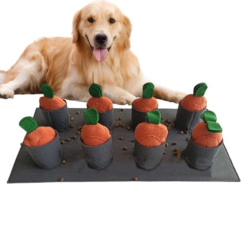 Hund Schnüffelmatte Karotte Patch, Fütterungspad für Hunde, Slow Eating Training Zubehör, Plüsch Karotte Hund Fütterungsmatte, Haustier Futtersuche Fähigkeiten Training Matte, Interaktive von Ghjkldha