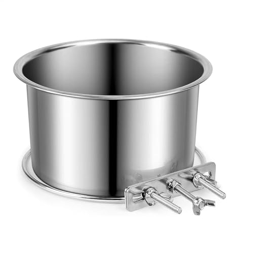 Hundekäfig-Wassernapf, hängender Futternapf, silberfarben, Montage von Trocken- und Nassfutter, abnehmbar, kein Verschütten, gesichert, Haustier-Futterzubehör, für Zwingerkäfig, Hundekäfig-Wassernapf, hängender Futternapf, silberfarben, Montage von Trocken- und Nassfutter, abnehmbar, kein Verschütten, gesichert, Haustier-Futterzubehör, für Zwingerkäfig, von Ghjkldha