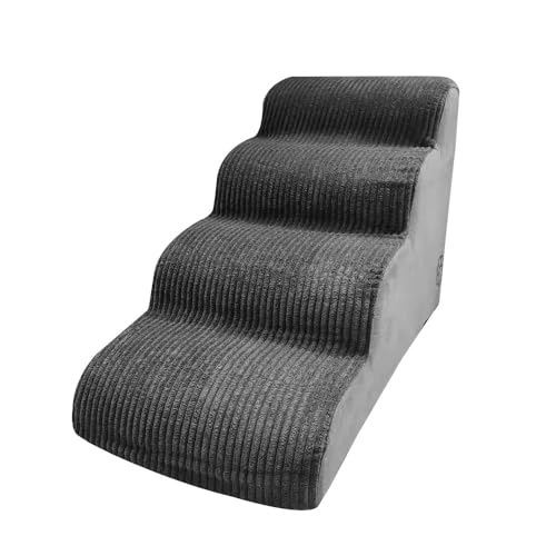 Hundestufen für Bett,4 Tiers Cats High Density Foam Steps für Sofa | Widerstandsfähige Katzentreppe für den Haushalt zum Training, abnehmbare Leiter für den Innenbereich zum Klettern auf hohen Sofas von Ghjkldha