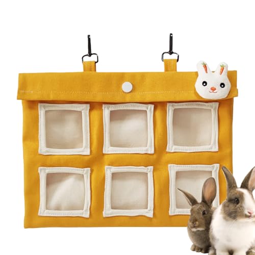 Kaninchen Heu Futterspender Canvas Bunny Heu Halter Kleintiere Futterbedarf Große Kapazität Tierfutter Aufbewahrungsbehälter Kratzfest für Chinchillas und andere kleine Haustiere von Ghjkldha