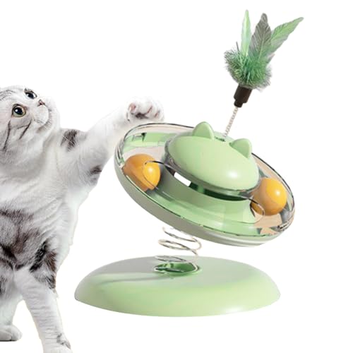Katzenfutterspender Spielzeug | Interaktives Ballbahn-Spielzeug für Katzen | Stimulierendes Katzen-Puzzle-Spielzeug mit Stahldraht geeignet für große, mittlere und kleine Katzen | Perfekt für von Ghjkldha