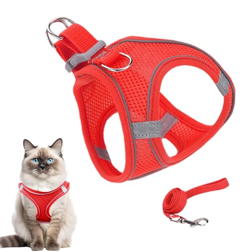 Katzengeschirr | Katzengeschirr mit Leine,Mittel Groß Geschirr für Wandern Camping Training Outdoor Katzengeschirr | Katzengeschirr mit Leine,Mittel Groß Geschirr für Wandern Camping Training Outdoor von Ghjkldha