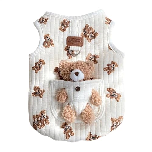 Katzenjacke, D-Ring-Hundeweste, Hundemantel für kaltes Wetter, Baumwoll-Hundejacken, kaltes Wetter, Hundemantel mit D-Ring, kleine Hundejacke, niedliches Bären-Design, Baumwoll-Hundemantel für Winter von Ghjkldha