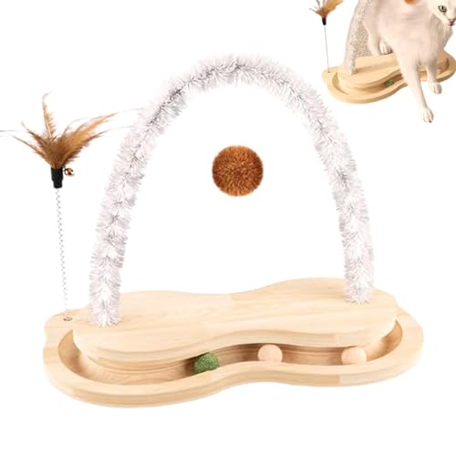 Katzenkratzspielzeug Holzbogen Kratzer, Drehbarer Drehteller Katzenspielzeug, Haustier Verlobung Kratzbrett Ball Track Kratzbrett Indoor Katze Kratzspielzeug Hund Engagement Spielzeug Ruhende Katzenkratzspielzeug Holzbogen Kratzer, Drehbarer Drehteller Katzenspielzeug, Haustier Verlobung Kratzbrett Ball Track Kratzbrett Indoor Katze Kratzspielzeug Hund Engagement Spielzeug Ruhende von Ghjkldha