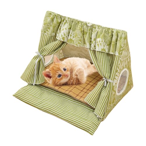 Katzenzelt, Katzenhöhlenbett, abnehmbare Kühlmatte, 50 x 48 x 47 cm, weiches Hütten-Design, Kätzchen, Welpen, Kaninchen, kleine Haustiere, gemütlicher Schlafplatz für Zuhause oder auf Reisen Katzenzelt, Katzenhöhlenbett, abnehmbare Kühlmatte, 50 x 48 x 47 cm, weiches Hütten-Design, Kätzchen, Welpen, Kaninchen, kleine Haustiere, gemütlicher Schlafplatz für Zuhause oder auf Reisen von Ghjkldha