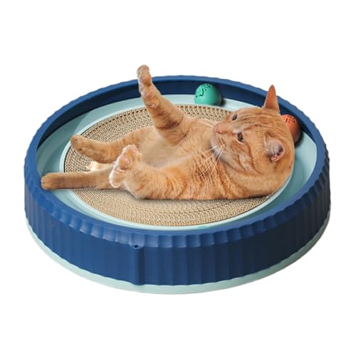 Kratzunterlage für Katzen, rund, aus Karton, 2 Spielzeugbälle enthalten, 40 x 7 cm, rutschfeste Unterseite, interaktives Anreicherungsspielzeug, für Indoor-Kätzchen-Übung und Spielen Kratzunterlage für Katzen, rund, aus Karton, 2 Spielzeugbälle enthalten, 40 x 7 cm, rutschfeste Unterseite, interaktives Anreicherungsspielzeug, für Indoor-Kätzchen-Übung und Spielen von Ghjkldha