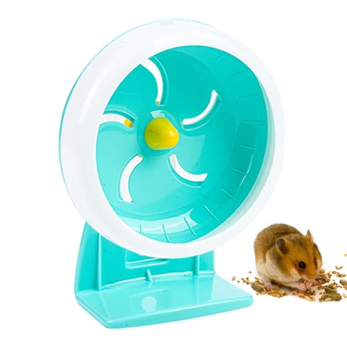 【Leiser Hamster Laufrad mit Ständer】17,8 cm rutschfestes, multifunktionales Kleintier-Trainingszubehör für Hamster, Chinchillas, Mäuse, fördert gesunde Bewegung von Ghjkldha