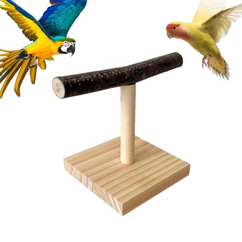 Papageien-T-Sitzstange, Holzständer für Papageien, Vogelstange, Vogelkäfigständer, Tischplatte, Papageien-Sitzstange, Plattformkäfigzubehör, Papageien-T-Sitzstange, Holzständer für Papageien von Ghjkldha