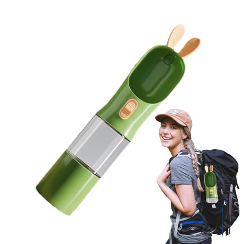 Reise-Hundefutterbehälter, Hunde-Trinkflasche, tragbare Haustier-Wasserflasche, 2-in-1-Flasche für Hunde und Katzen, mit Futterbehälter, 27,5 x 8 cm für Spaziergänge, Reisen von Ghjkldha