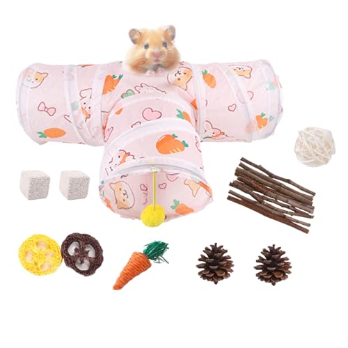 Small Animal Tunnel, Hamster Playground, 11.42x9.45x0.59 Inches Interactive Habitat with Burrowing, Climbing, Foraging, and Sleeping Features, Ideal for Indoor Play and Exercise von Ghjkldha