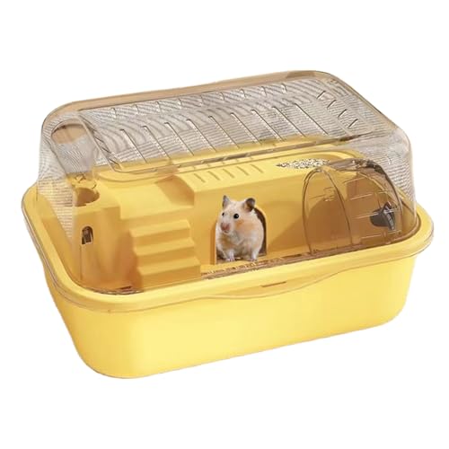 Small Hamster Cage, Hedgehog Safety Habitat with Transparent Lid, 35x25x18.5cm, Removable Animal Villa, Anti-Escape Hamster Cage for Home and Travel Use von Ghjkldha