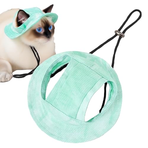 Sonnenhüte für Katzen,Verstellbarer Katzensommerhut Mit Öffnungen Für Ohren - Kopfbedeckung Für Kleine Hunde Katzen Outdoor Aktivitäten Park Wandern Ausflüge von Ghjkldha