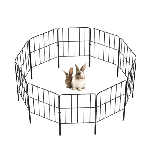 Tier-Absperrzaun, dekorative Draht-Umrandung, rostfreie Metallzaunplatten, Hund und Kaninchen, 10 Stück, dekorative Garten- und Bordüren für Hof, Terrasse, Outdoor-Dekoration von Ghjkldha