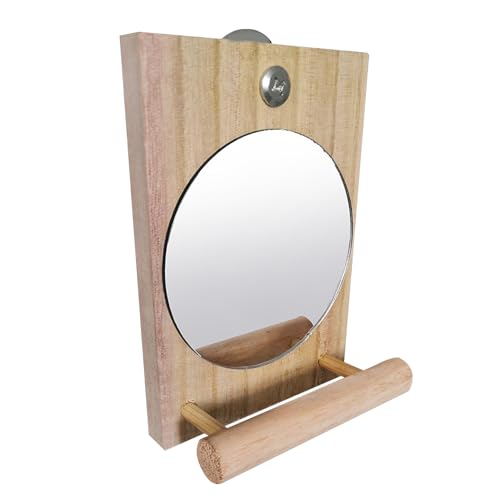 Tierkäfig-Sitzstange, Sittichspielzeug, Vogel-Sitzstange mit Spiegel, interaktives Holzdesign, einfach zu installierender Clip, 13 x 8 x 4 cm, für Aras, Finken, Kanarienvögel, Papageienkäfig Tierkäfig-Sitzstange, Sittichspielzeug, Vogel-Sitzstange mit Spiegel, interaktives Holzdesign, einfach zu installierender Clip, 13 x 8 x 4 cm, für Aras, Finken, Kanarienvögel, Papageienkäfig von Ghjkldha