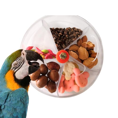 Vogelfutterspielzeug, Papageienfutterball, Papageienfutterspielzeug, Vogelkauspielzeug, unterteilte Futterbox, Vogelanreicherungsspielzeug, Futterspender Spielzeug für Papageien, Vögel und Kleintiere von Ghjkldha