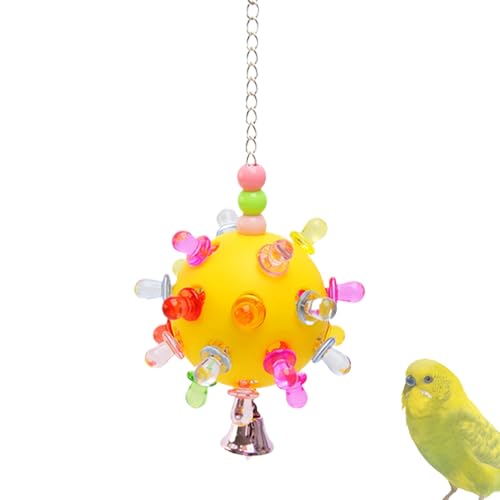Vogelkauenspielzeug, Papageienkauspielzeug - Buntes Sittichkauspielzeug | Erleichterung Langeweile Forager Ball mit Bell Cage Accessoires für Spielplatz und Geburtstag von Ghjkldha