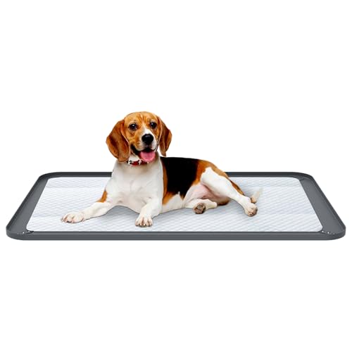 Urinierpad-Halter, 92 x 64 cm, rutschfester Silikon-Welpen-Pad-Halter, auslaufsichere Matte mit 1,5 cm erhöhtem Rand für Bodenschutz, Welpen-Töpfchentrainingstablett, Hundematte für kleine Hunde (92 x Urinierpad-Halter, 92 x 64 cm, rutschfester Silikon-Welpen-Pad-Halter, auslaufsichere Matte mit 1,5 cm erhöhtem Rand für Bodenschutz, Welpen-Töpfchentrainingstablett, Hundematte für kleine Hunde (92 x von Ghshanog
