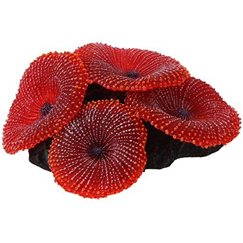 Ghulumn Künstliche Dekoration Fischtank Ornament Meer Korallen Silikon ungiftig Rot von Ghulumn