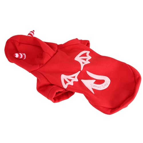 Ghzste Devil's Ohr Haustier Hallowmas Kostüm mit Leuchtender Böser Person Muster Rot, Hut, für Hundekatze, Schweiß (XL) von Ghzste
