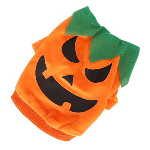 Ghzste Halloween-Hunde-Shirt, Süße Kürbisgeister, Weiche, Elastische Haustier-Cosplay-Kleidung für Kleine und Mittelgroße Hunde und Katzen (Orange) von Ghzste