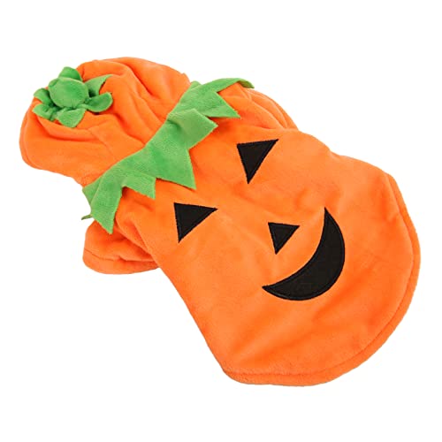Ghzste Halloween-Kürbis-Hundekleidung, Süßes Warmes Hundekostüm für Mittelgroße und Große Hunde, Herbst und Winter (Orange) von Ghzste