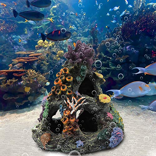 Ghzste Harz-Aquarium-Dekor, Fischbecken-Ornament-Dekoration Ideal für und Salzwasser mit Langlebiger und Stabiler Basis, Sicher für Aquarien, Hilfe bei der Schaffung Einer Schönen von Ghzste