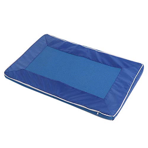 Ghzste Haustierkühlmatte für Hunde und Katzen, Haustierkühlbett, Sommer Zwinger Weich Atmungsable Matte mit Reißverschluss, für Hunde und Katzen, Blau (73 * 46 * 3,5 cm) von Ghzste
