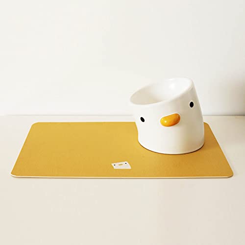 Hühnchen -PU -Placemat, ölprobte Haustierschüsselmatte, Anti -Slip -Katze und Hundeschalenpolster für Kleine Hunde und Katzen, aus Leder und PU mit Litschi -Muster Vorne und Hühnchen -PU -Placemat, ölprobte Haustierschüsselmatte, Anti -Slip -Katze und Hundeschalenpolster für Kleine Hunde und Katzen, aus Leder und PU mit Litschi -Muster Vorne und von Ghzste