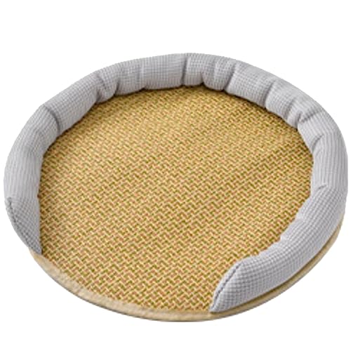 Kühlmatte für Katzen und Hunde, Selbstkühlende Sitze, Wasserdicht, für den Sommer, Handgewebt, für Katzen, Kühles Rattan-Pad für den Innenbereich (Grau) von Ghzste