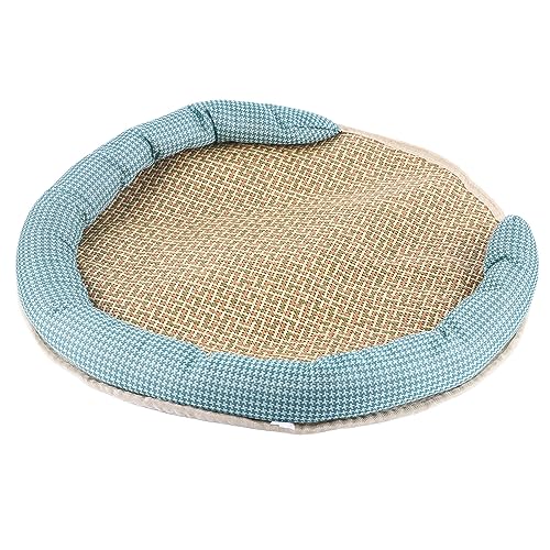 Kühlmatte für Katzen und Hunde, Selbstkühlende Sitze, Wasserdicht, für den Sommer, Handgewebt, für Katzen, Kühles Rattan-Pad für den Innenbereich (Grün) von Ghzste