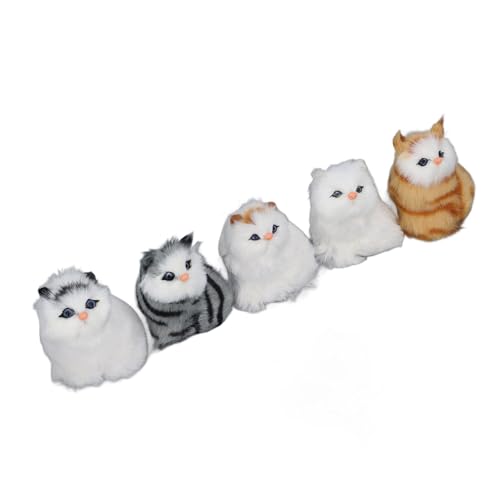 Realistic Cat Plush Gefülltes Tier, Süßes Kitty -Design, Multifunktionales Dekoratives Spielzeug, Ideales, Erstklassiges Material, Hergestelltes Weiches Künstliches Fell, Plastik von Ghzste