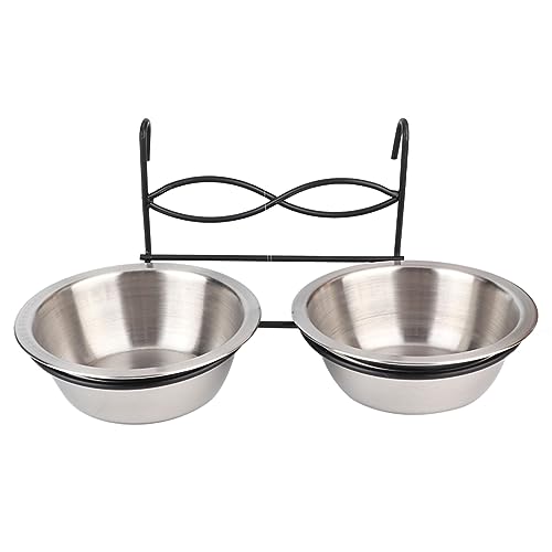 Tierfutter-Wassernapf mit Halter, Edelstahl-Futterbecher, Hängender Futter-Wassernapf mit Haken Katzen, Haustiere, Hunde, Welpen, Käfige Tierfutter-Wassernapf mit Halter, Edelstahl-Futterbecher, Hängender Futter-Wassernapf mit Haken Katzen, Haustiere, Hunde, Welpen, Käfige von Ghzste