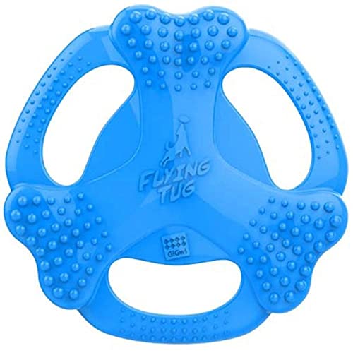 GiGwi Flying Tug Hundespielzeug, strapazierfähig, interaktives Frisbee aus Gummi, Blau von GiGwi