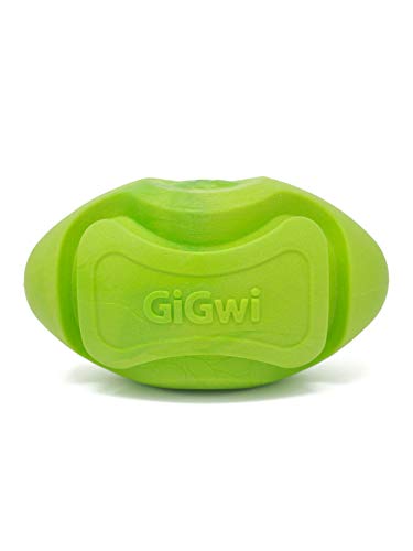 GiGwi Foamer Rugbyball aus Gummi, weich, schwimmend, langlebig, TPR, Apportierball, Grün von GiGwi