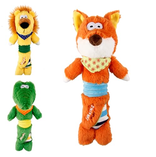 GiGwi Hundespielzeug, Plüschspielzeug für Hunde, süßes quietschendes Hundespielzeug, zum Spielen und Kuscheln, 30 cm (Fuchs) von GiGwi